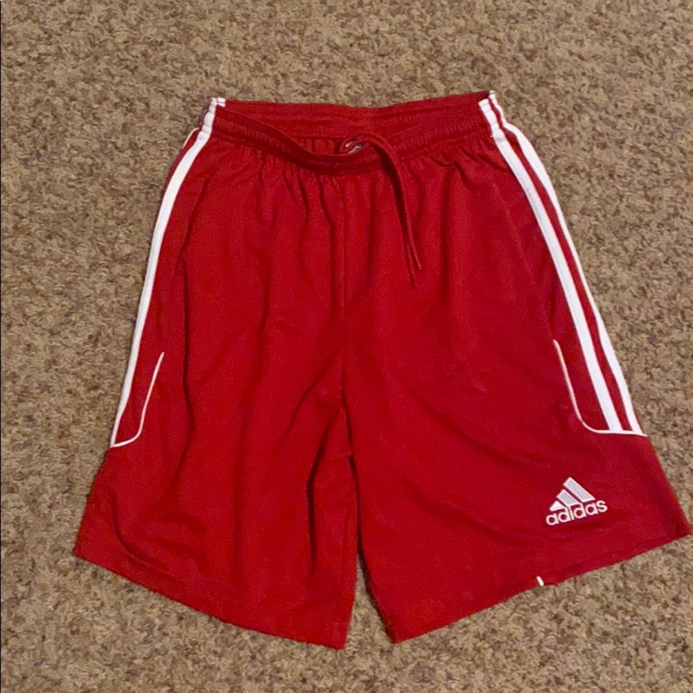 Adidas youth red soccer shorts